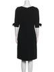Oscar de la Renta Bateau Neckline Knee-Length Dress