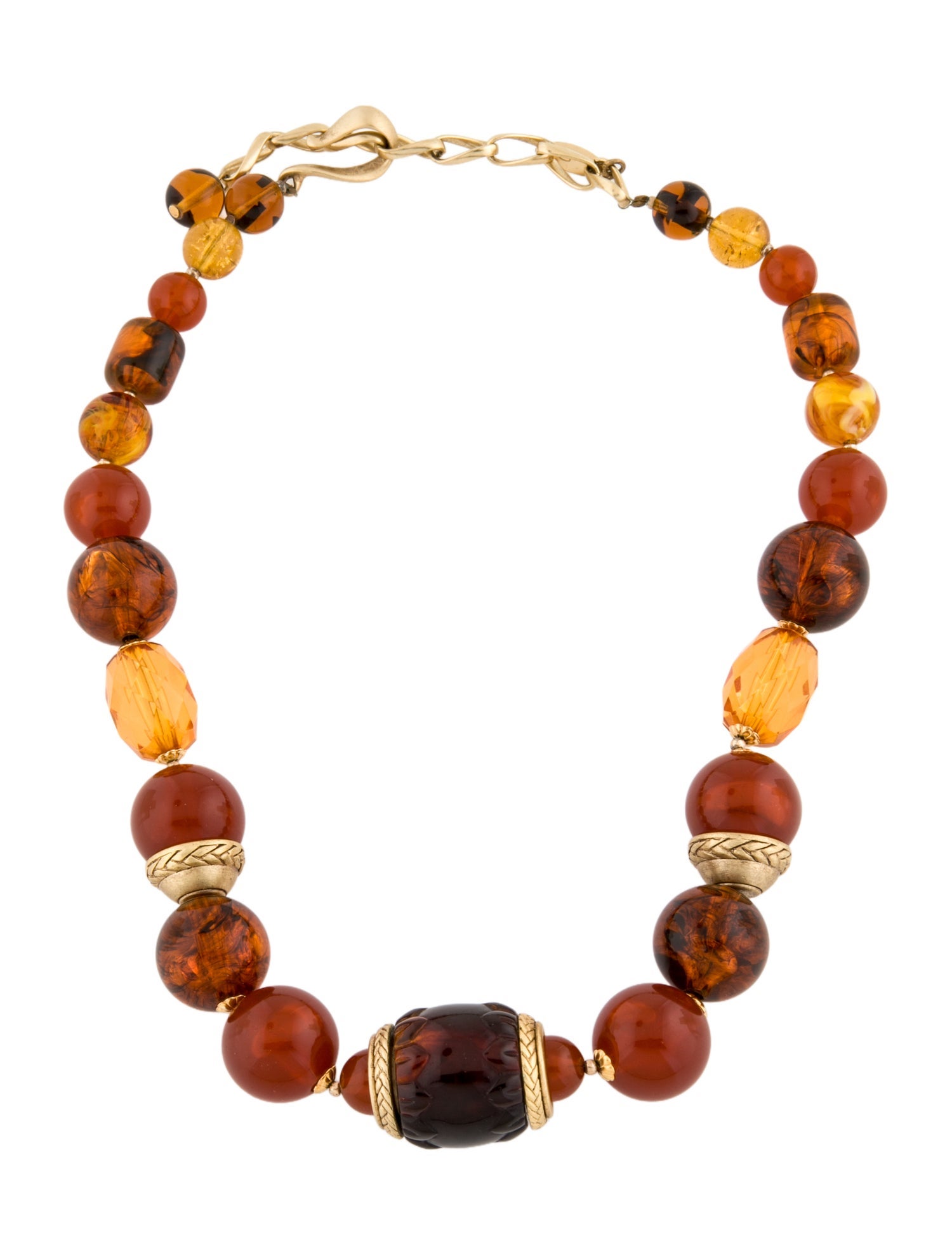 Oscar de la Renta Resin Bead Strand Necklace