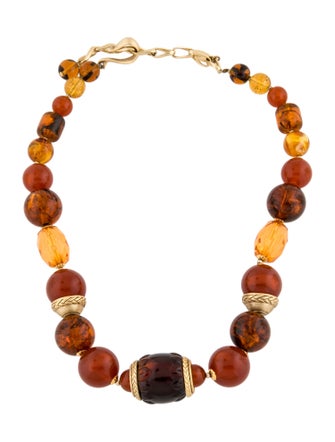 Oscar de la Renta Resin Bead Strand Necklace