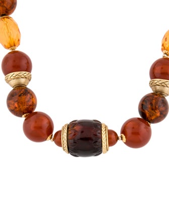 Oscar de la Renta Resin Bead Strand Necklace
