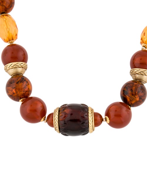 Oscar de la Renta Resin Bead Strand Necklace