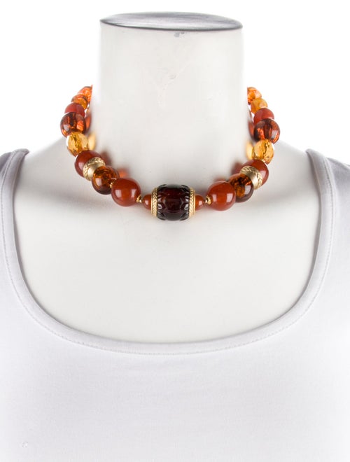 Oscar de la Renta Resin Bead Strand Necklace