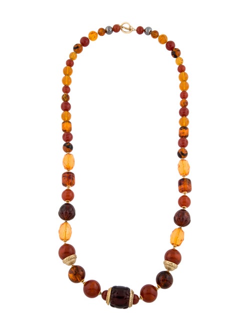 Oscar de la Renta Resin Bead Strand Necklace