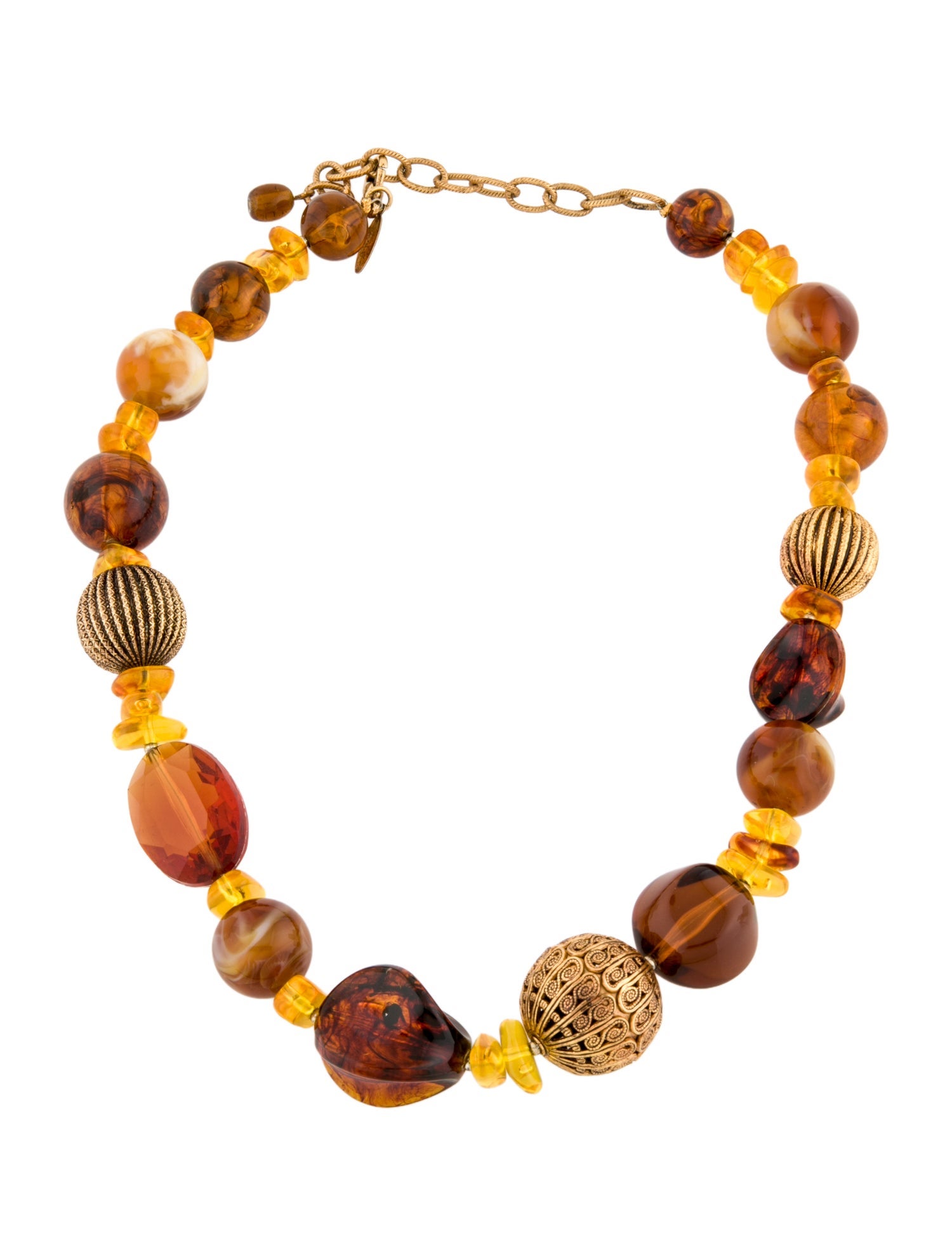 Oscar de la Renta Resin Bead Strand Necklace