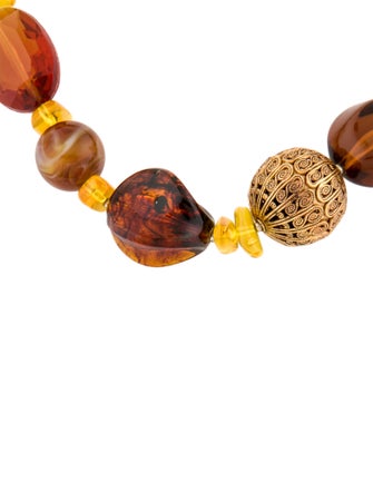 Oscar de la Renta Resin Bead Strand Necklace