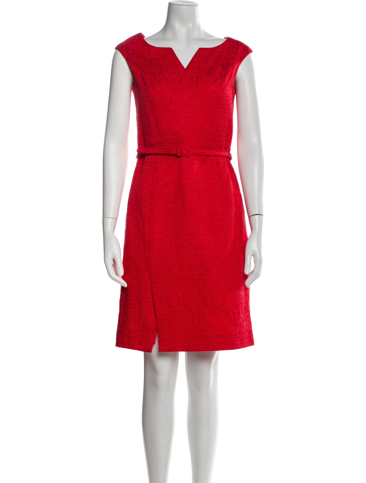 Oscar de la Renta V-Neck Knee-Length Dress