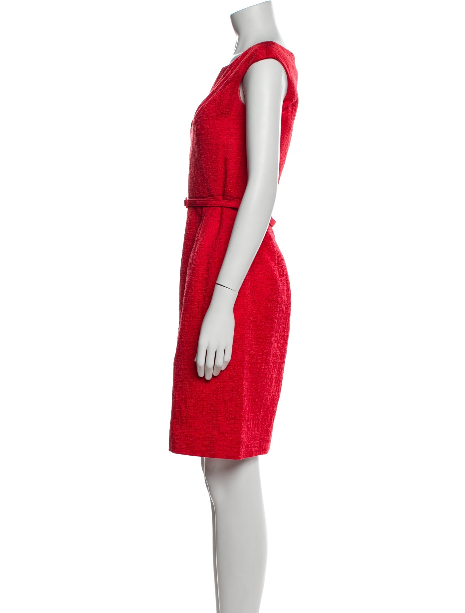 Oscar de la Renta V-Neck Knee-Length Dress