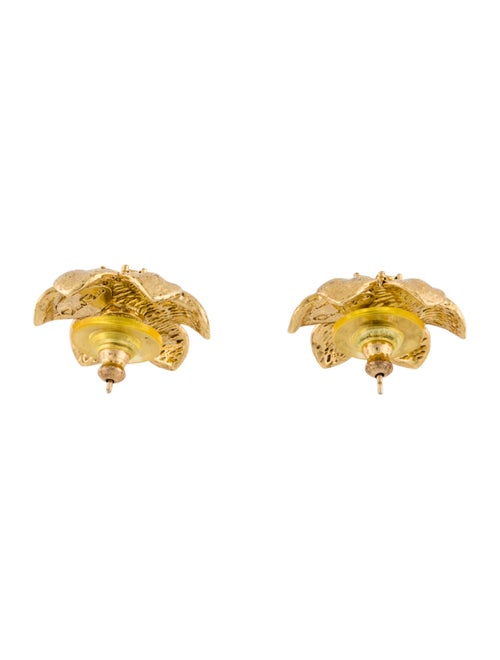 Oscar de la Renta Crystal Flower Stud Earrings