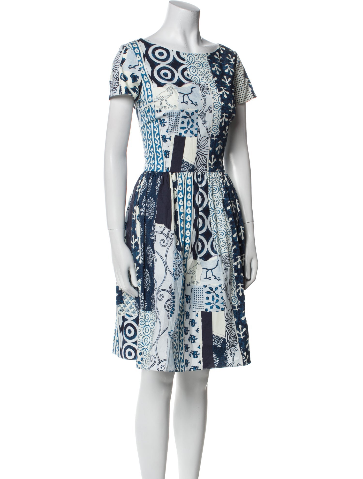 Oscar de la Renta Printed Knee-Length Dress w/ Tags