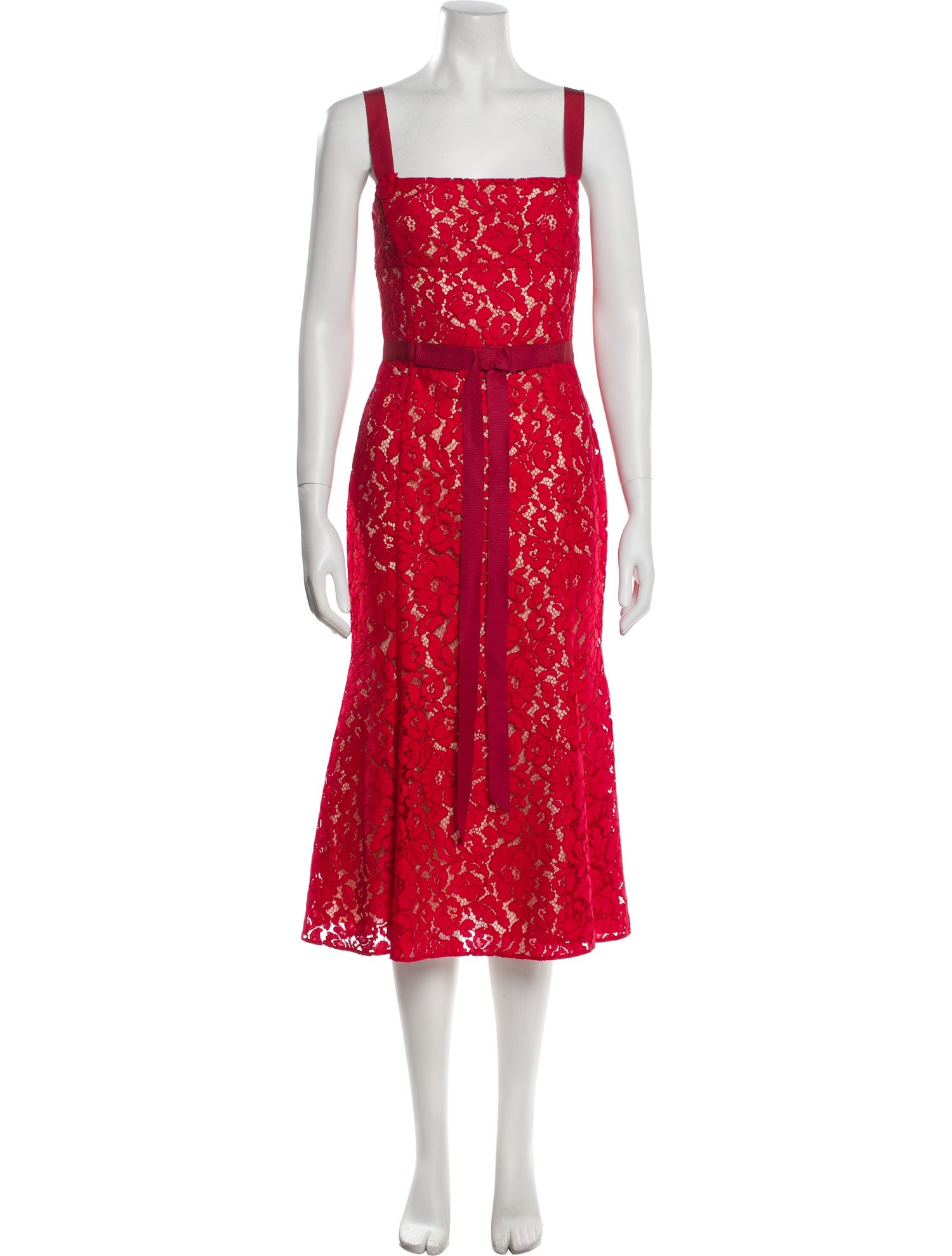 Oscar de la Renta Lace Pattern Midi Length Dress w/ Tags