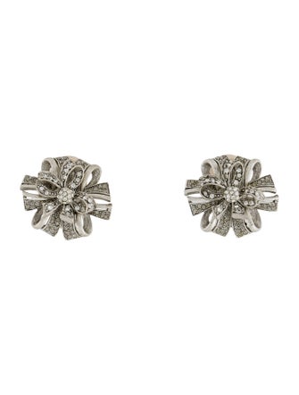 Oscar de la Renta Crystal Clip-On Earrings