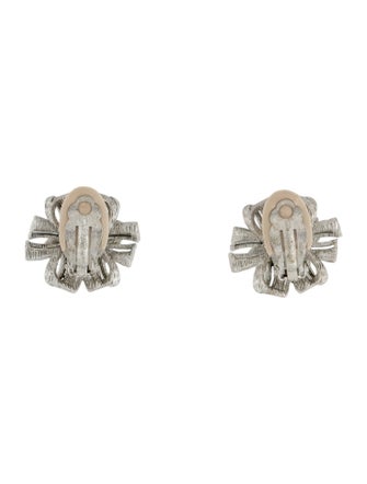 Oscar de la Renta Crystal Clip-On Earrings
