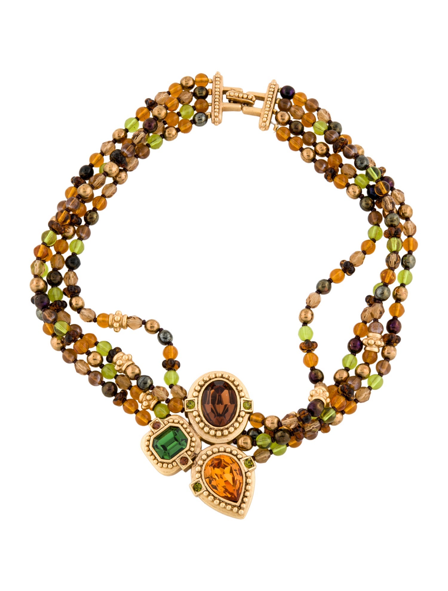 Oscar de la Renta Crystal Multistrand Beaded Choker