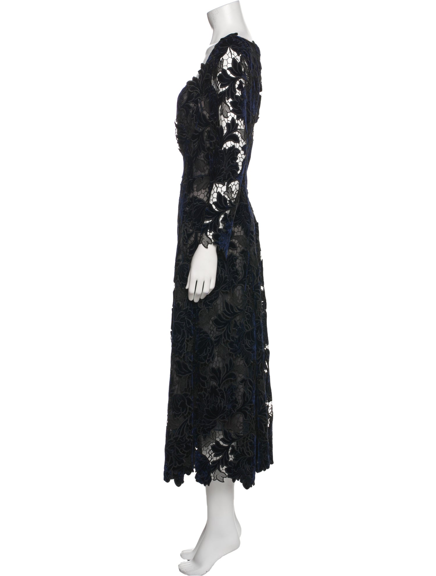 Oscar de la Renta Lace Pattern Long Dress