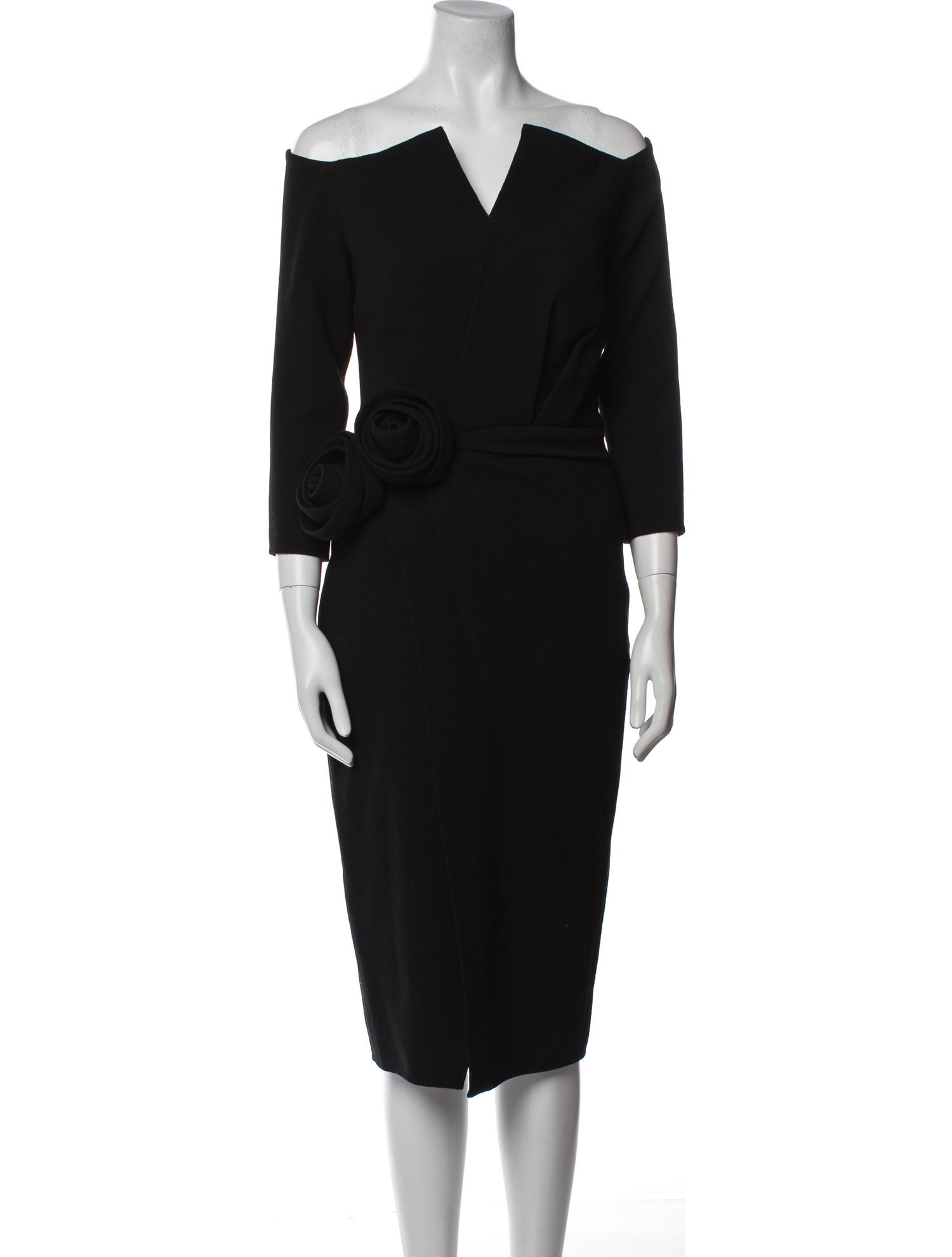 Oscar de la Renta Virgin Wool Knee-Length Dress