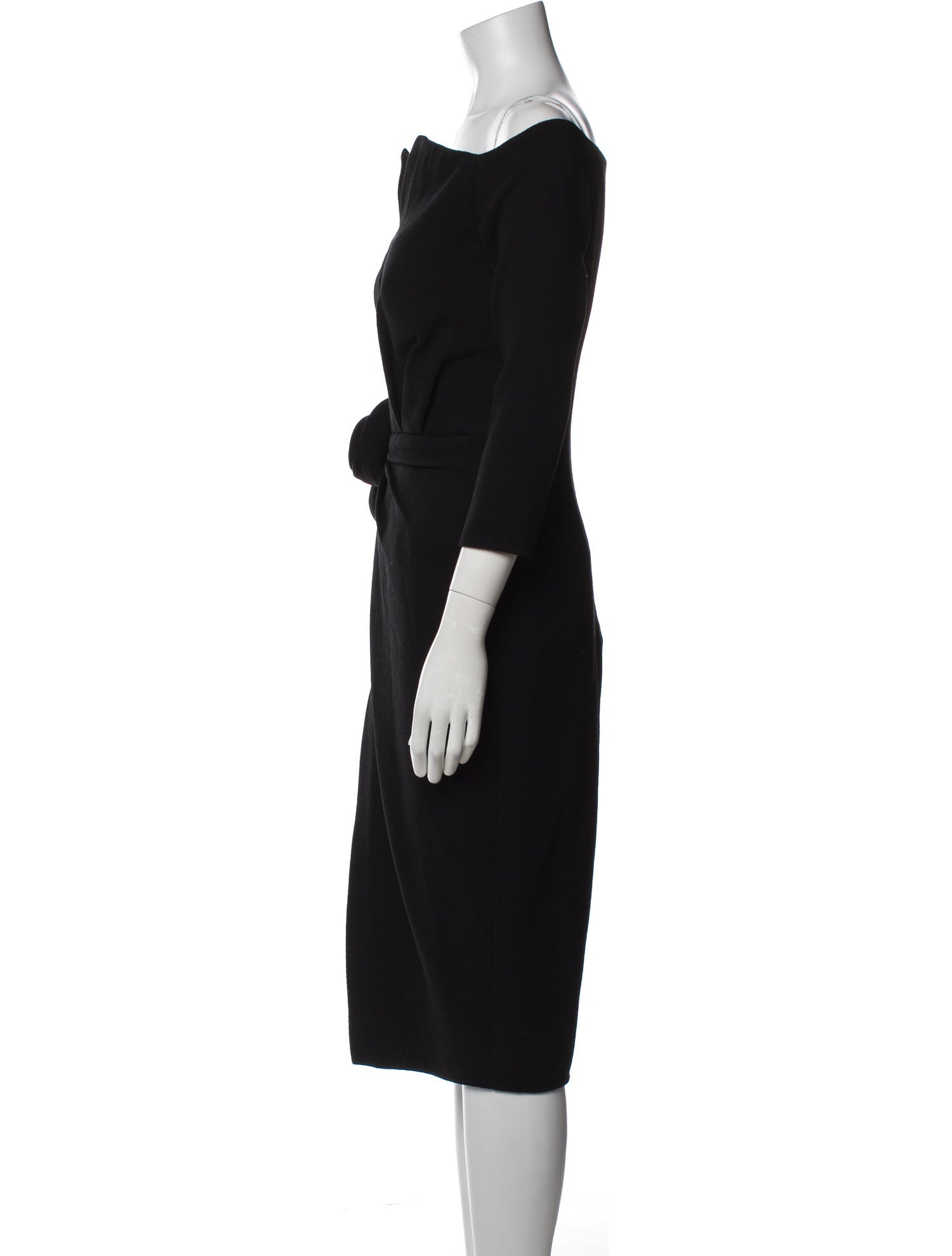 Oscar de la Renta Virgin Wool Knee-Length Dress