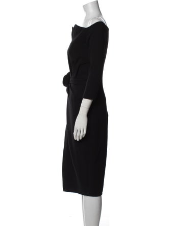 Oscar de la Renta Virgin Wool Knee-Length Dress