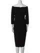 Oscar de la Renta Virgin Wool Knee-Length Dress
