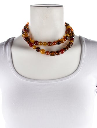 Oscar de la Renta Resin Bead Strand Necklace