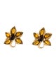Oscar de la Renta Resin Flower Clip-On Earrings