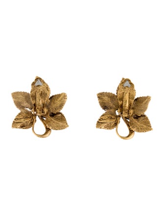 Oscar de la Renta Resin Flower Clip-On Earrings