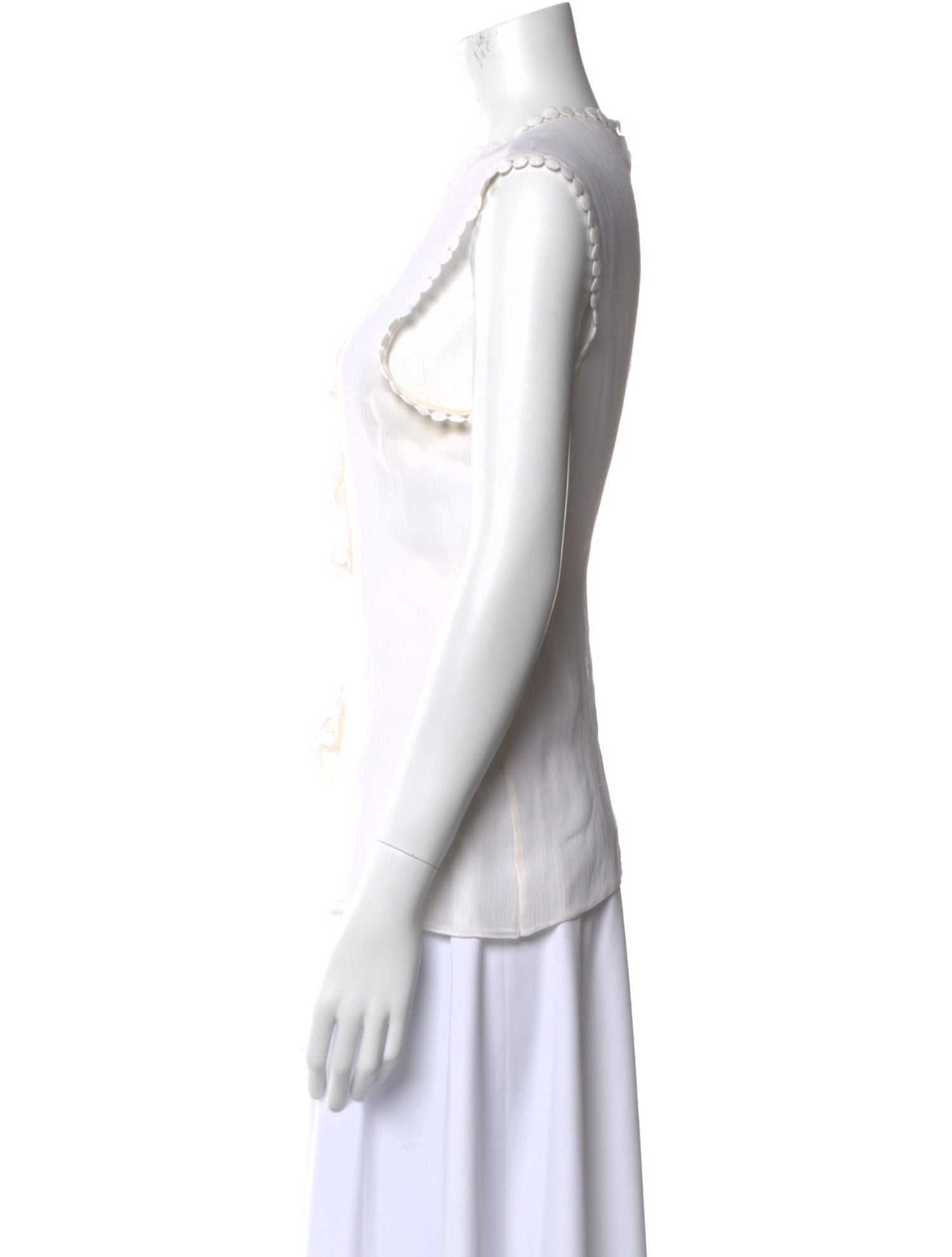 Oscar de la Renta Silk V-Neck Blouse