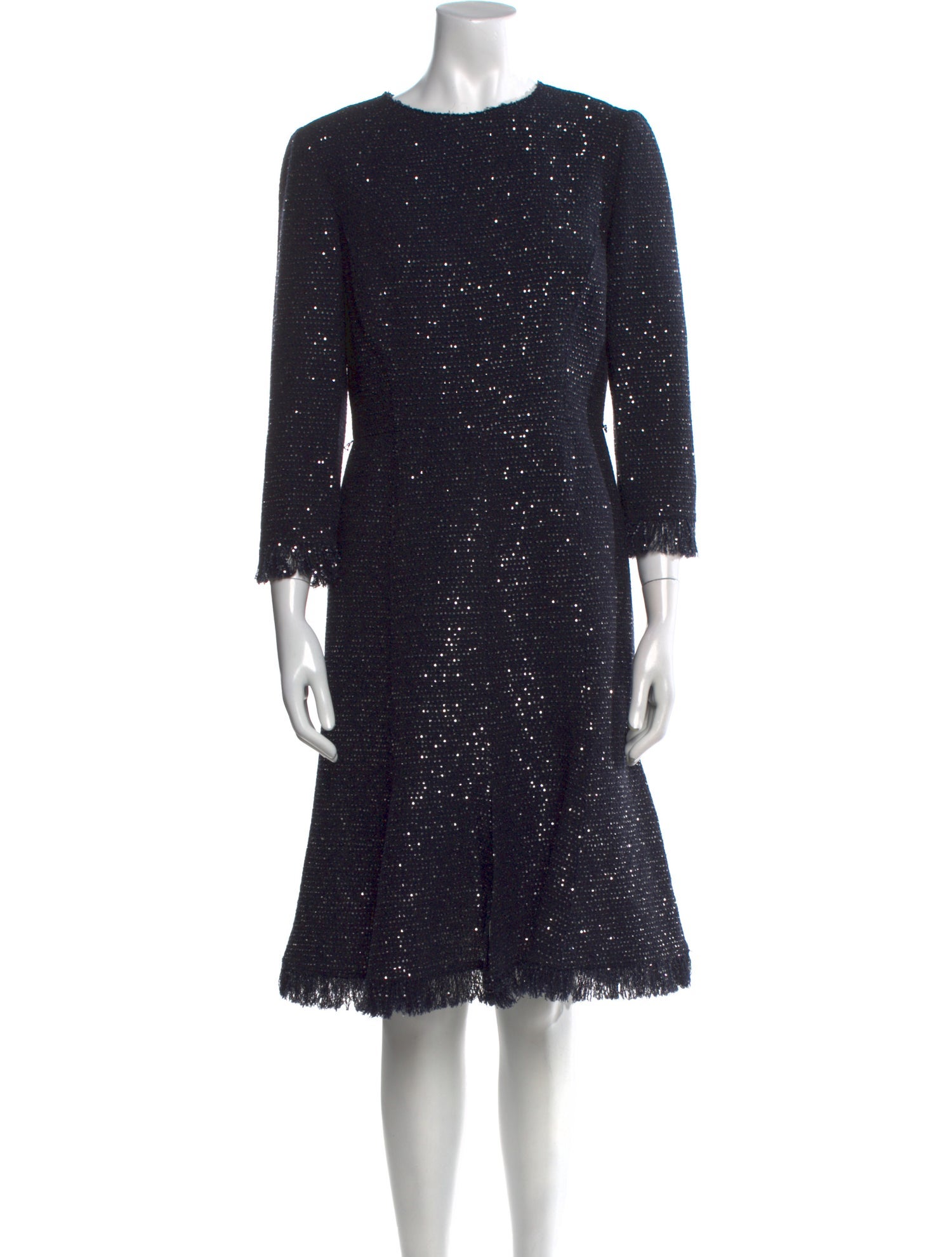 Oscar de la Renta Virgin Wool Knee-Length Dress