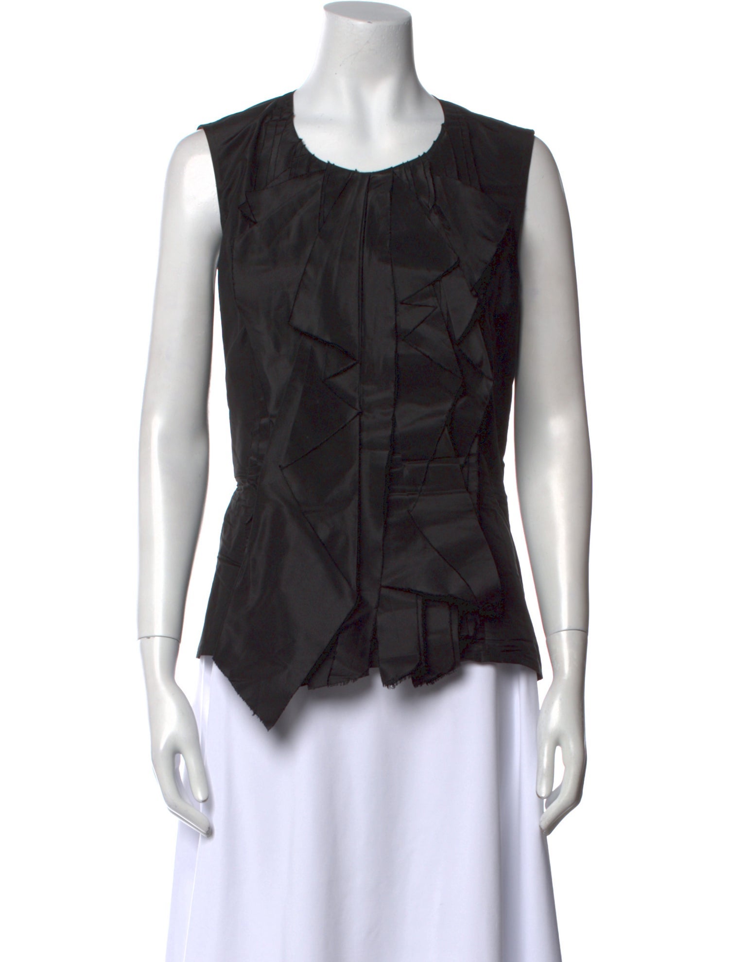 Oscar de la Renta Silk Scoop Neck Top