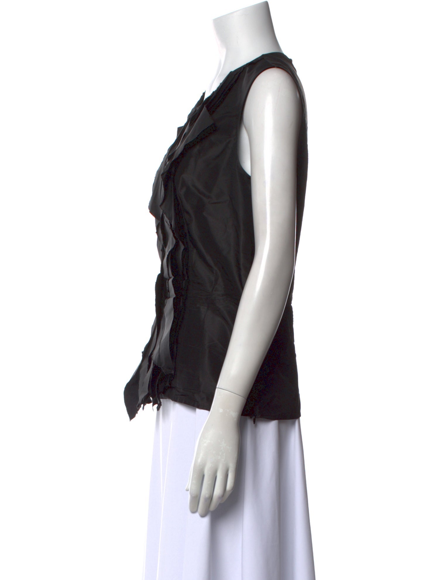 Oscar de la Renta Silk Scoop Neck Top