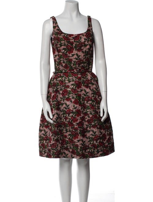 Oscar de la Renta Silk Knee-Length Dress