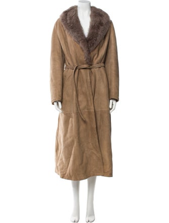 Oscar de la Renta Linen Faux Fur Coat