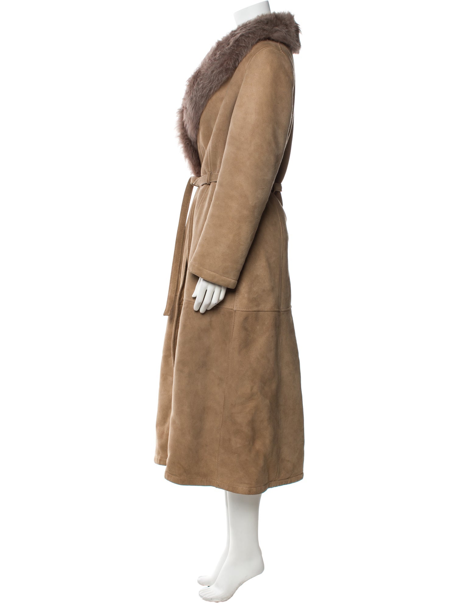 Oscar de la Renta Linen Faux Fur Coat