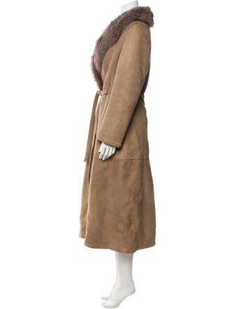 Oscar de la Renta Linen Faux Fur Coat