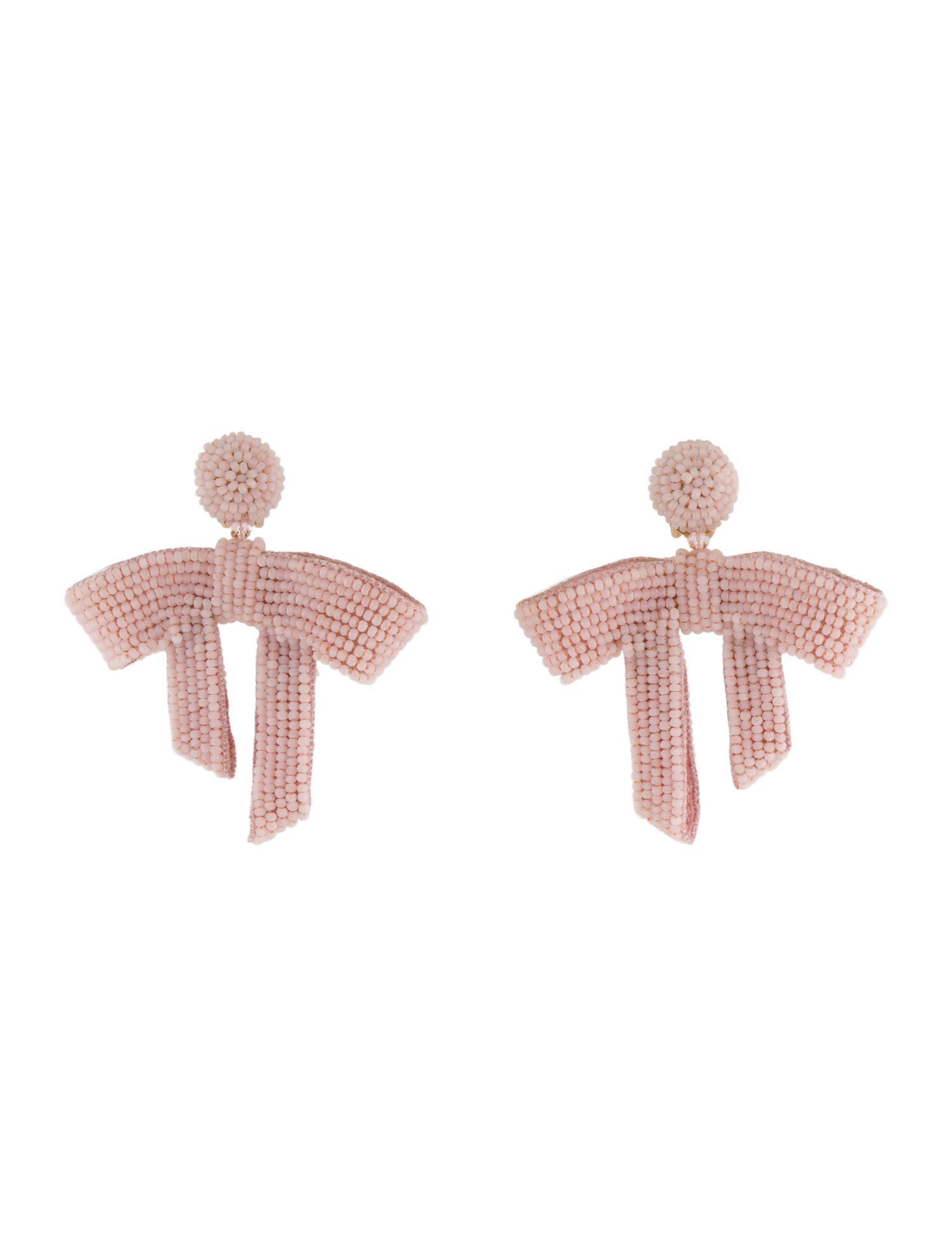 Oscar de la Renta Beaded Bow Clip-On Earrings