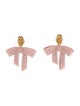 Oscar de la Renta Beaded Bow Clip-On Earrings