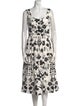 Oscar de la Renta Floral Print Midi Length Dress