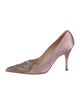 Oscar de la Renta Satin Mesh Accents Pumps