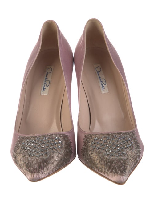 Oscar de la Renta Satin Mesh Accents Pumps