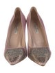 Oscar de la Renta Satin Mesh Accents Pumps