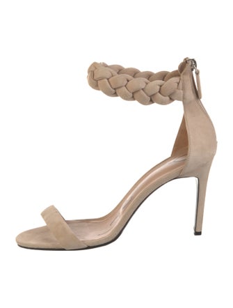 Oscar de la Renta Suede Braided Accents Sandals