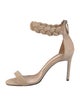 Oscar de la Renta Suede Braided Accents Sandals