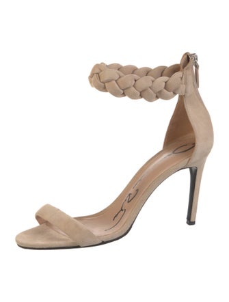 Oscar de la Renta Suede Braided Accents Sandals