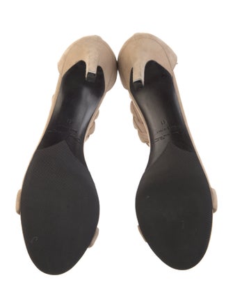 Oscar de la Renta Suede Braided Accents Sandals