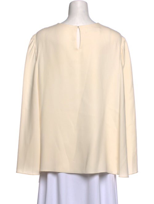 Oscar de la Renta Crew Neck Long Sleeve Blouse