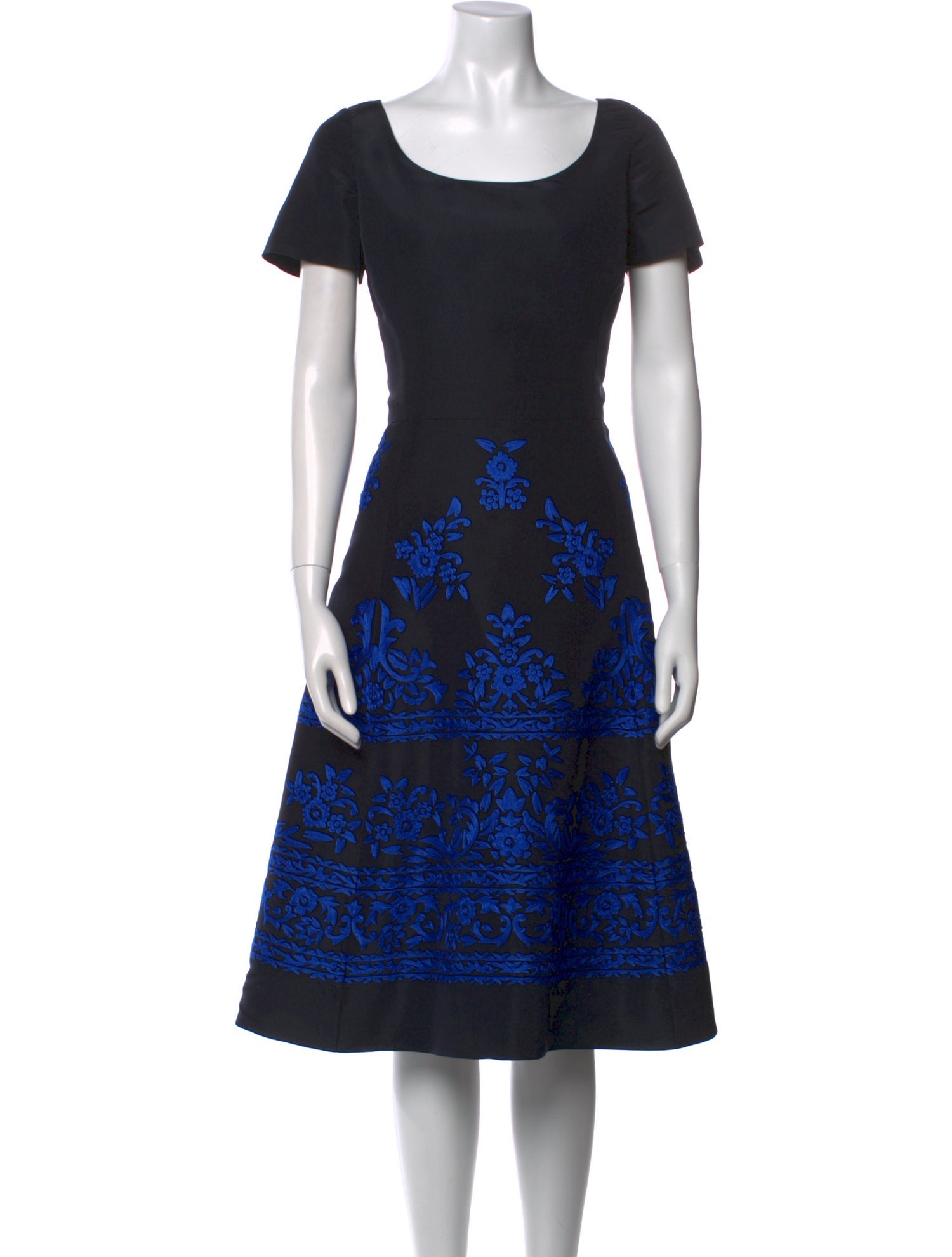 Oscar de la Renta Silk Midi Length Dress
