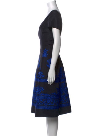 Oscar de la Renta Silk Midi Length Dress