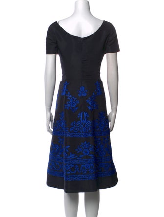 Oscar de la Renta Silk Midi Length Dress