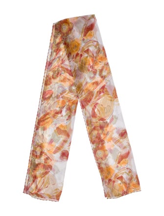 Oscar de la Renta Floral Print Scarf