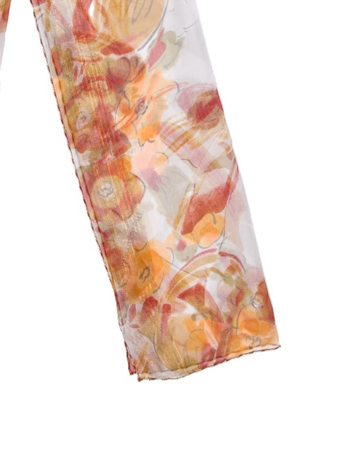 Oscar de la Renta Floral Print Scarf