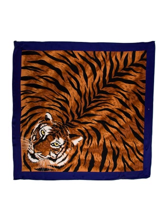 Oscar de la Renta Silk Animal Print Scarf
